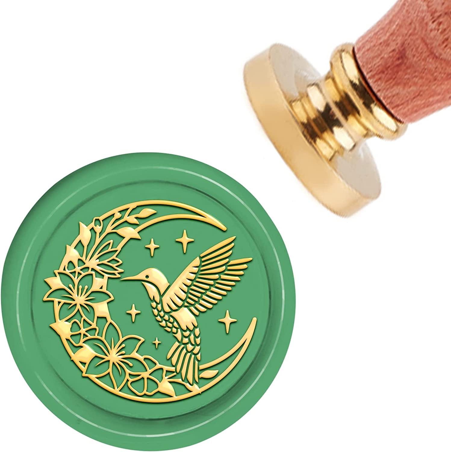 Moon Wax Seal Stamp Hummingbird Vintage Sealing Wax Stamps 30mm Removable  Brass Head Sealing Stamp with Wooden Handle for Valentine's Day  Thanksgiving